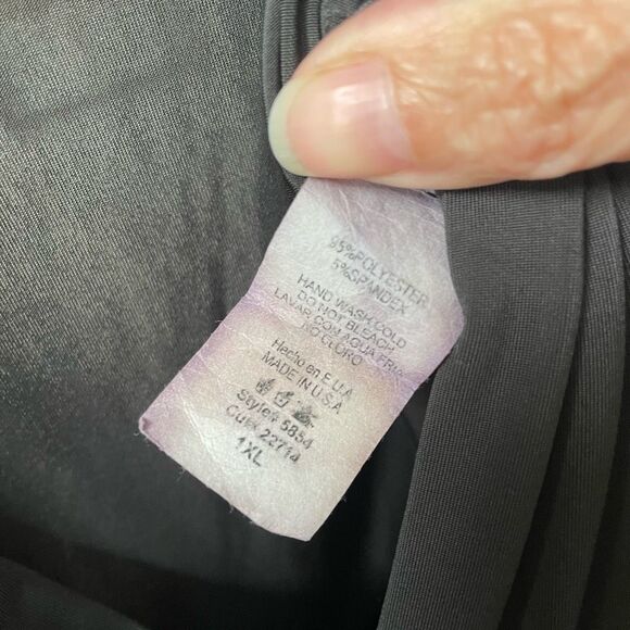 Fashion Nova Black Long Sleeve Maxi Dress Plunging Neckline 1XL - Picture 7 of 7